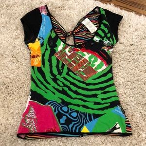 Versace colorful t -shirt XS